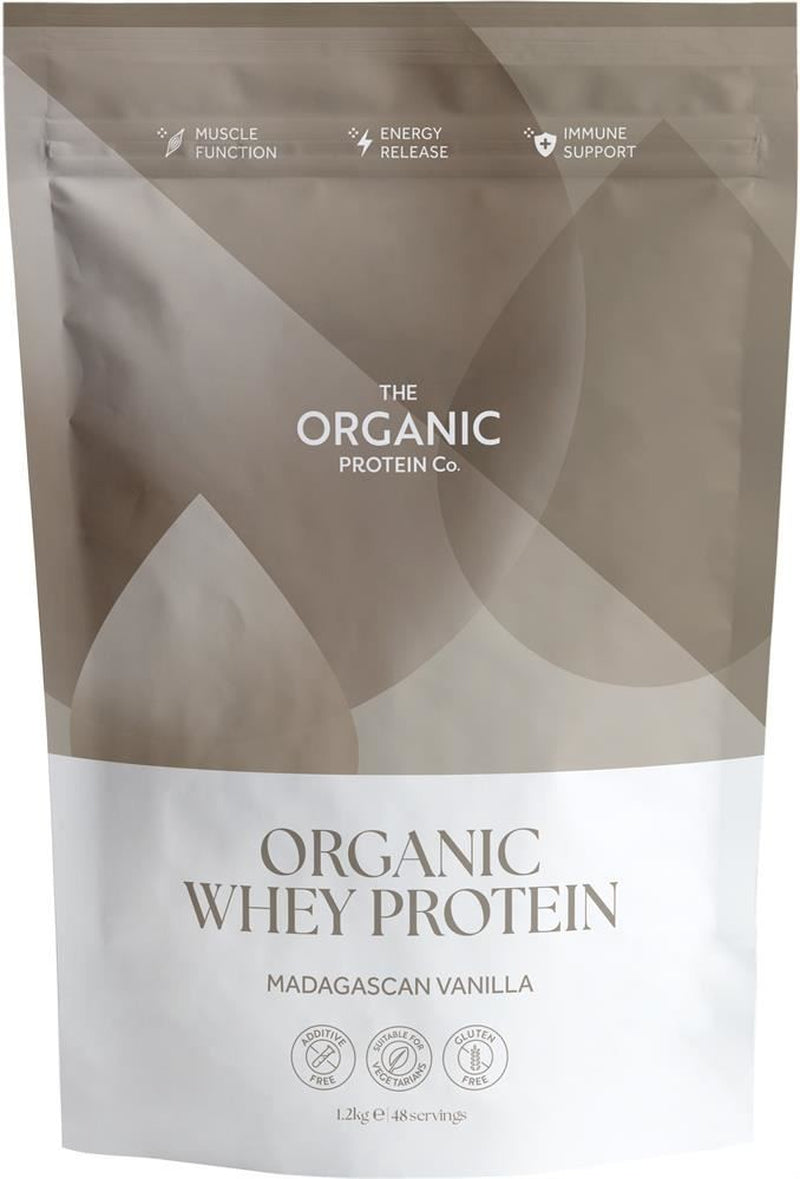 The Organic Protein Co Madagascan Vanilla Organic Whey Protein Powder 1.2Kg