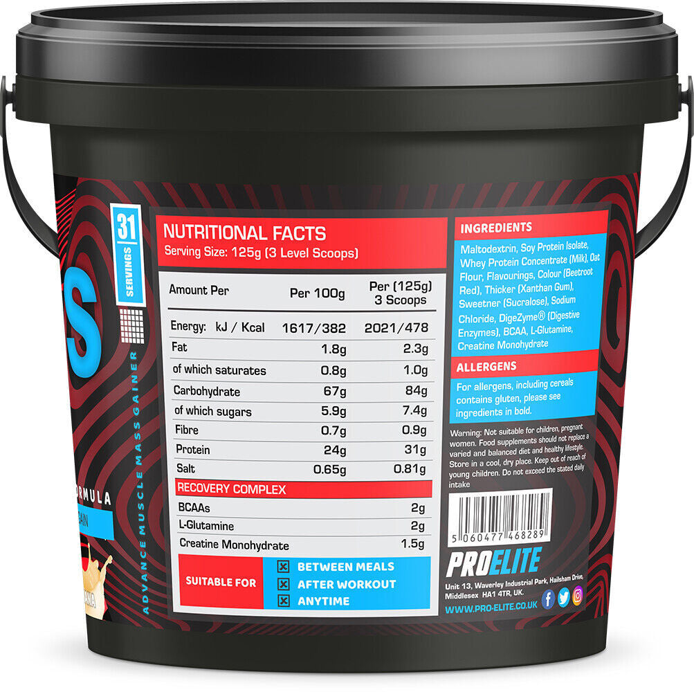 Anabolic Serious Gains 4Kg Mutant Mass Weight Gainer Protein Powder Gain Shake