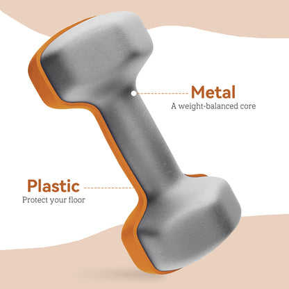 Set of 2 Dumbbells, Hexagonal Weights Pair, 2 X 6Kg, Grey