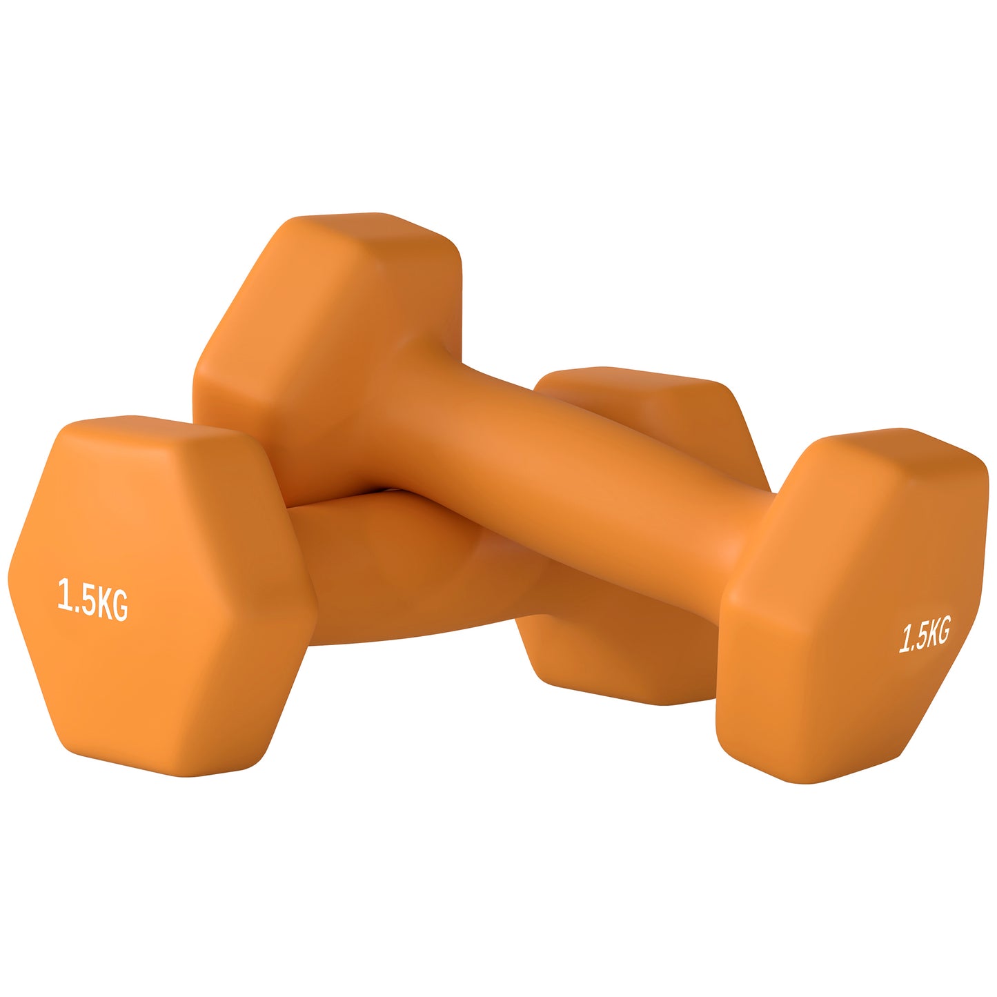 Set of 2 Dumbbells, Hexagonal Weights Pair, 2 X 6Kg, Grey