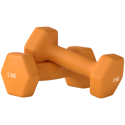 Set of 2 Dumbbells, Hexagonal Weights Pair, 2 X 6Kg, Grey