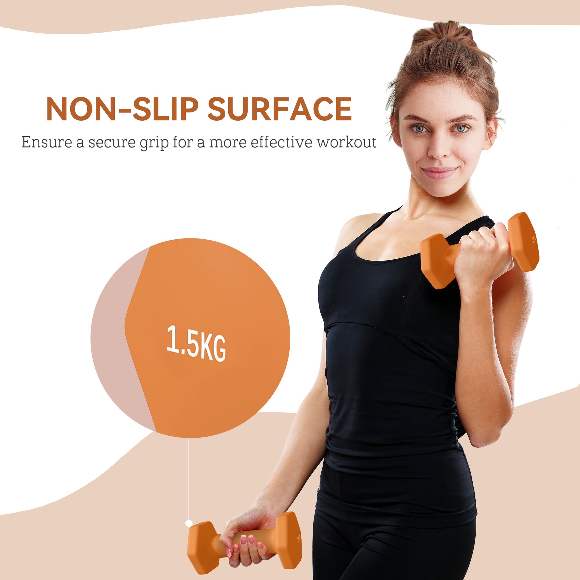 Set of 2 Dumbbells, Hexagonal Weights Pair, 2 X 6Kg, Grey